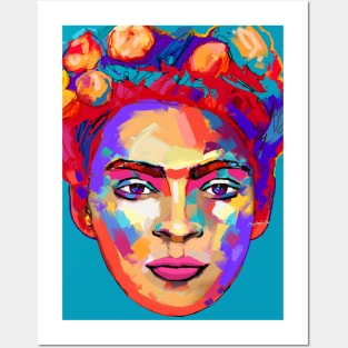 frida portrait high quality Posters and Art